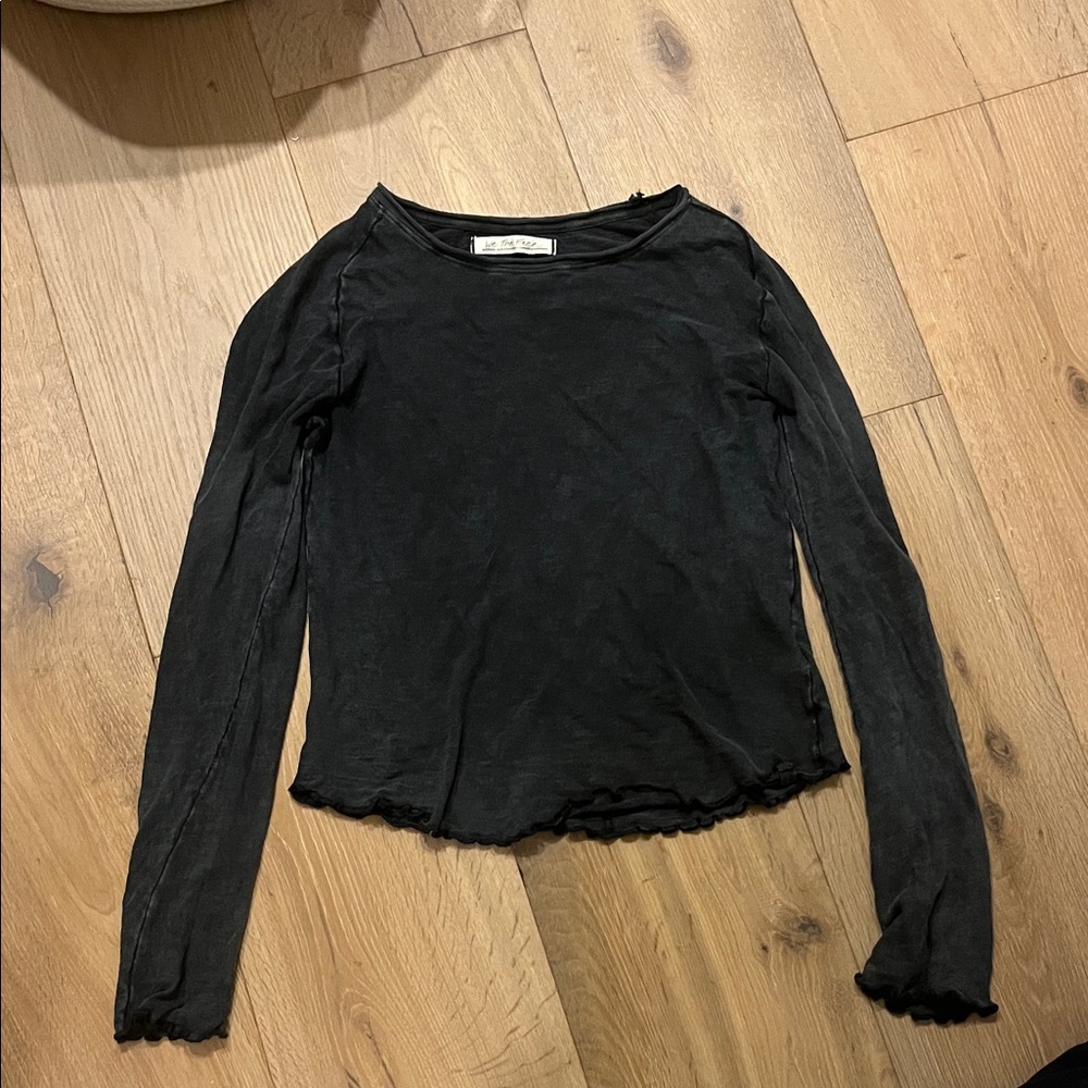 We the free Charcoal Long Sleeve Top